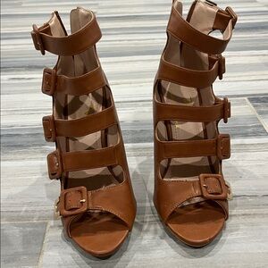 Brown Strappy Heeled Sandals